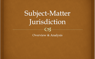 Subject-Matter Jurisdiction